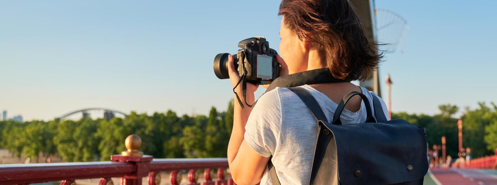 vrouw neemt foto